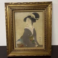 上林松園 美人画 額装品 骨董 - メルカリ