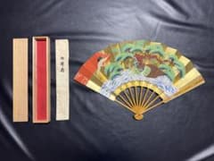 扇子 33cm 十松屋福井扇舗 翁扇 蓬莱山図 桐箱 仕舞扇 能楽 舞踊 着物