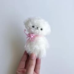 アートドール　ハンドメイド　テディベア　サビシロちゃん　ぬいぐるみ おとぼけ しろ 犬 ぬいぐるみ ハンドメイド 作家 アートドール