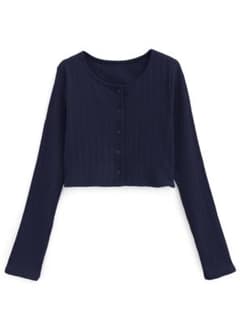 GRL クロップド丈リブカーディガン[dk1367]のサムネイル