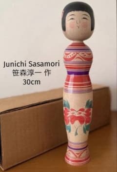 中古　こけし　人形　日本　木製　伝統　骨董品　コレクション　笹森淳一　M1 Junichi Sasamori 笹森淳一 作伝統こけし 約30cm 木箱付 - メルカリ