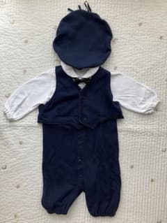 ネイビー セレモニースーツ 50~70cm 帽子付きのサムネイル