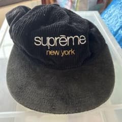 Supreme new york コーデュロイ キャップ ブラックのサムネイル