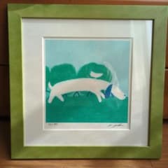 葉 祥明『ジェイクとしろいとりさん 』ダイヤモンドスクリーニング木製