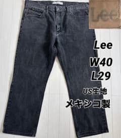 Lee リー 先染めブラックデニム US生地 メキシコ製 W40 L29 極太のサムネイル