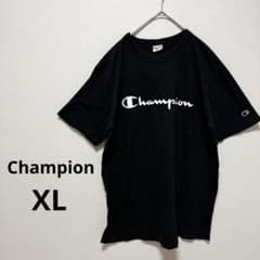 チャンピオンTシャツ 半袖 シンプル 英字ロゴ 黒 ブラック XL綿 コットン