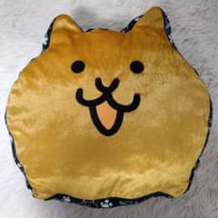 냥코 대전쟁 다이컷 리버시블 쿠션 금 고양이 봉제인형