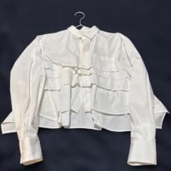 sacai 23-06920 フリル 長袖シャツ ホワイト - メルカリ