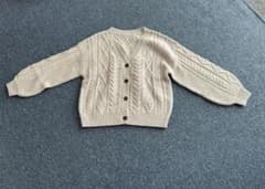 ベージュ ケーブルニット カーディガン　ハニーズ　Lサイズ