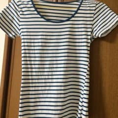 ストレッチの効いたボーダー柄半袖Tシャツ♡690♡のサムネイル