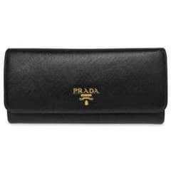PRADA 1MH132 サフィアーノ 長財布 ブラック レディース メタルロゴ
