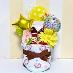 出産祝いに大人気！おさるのジョージスタイの豪華おむつケーキ