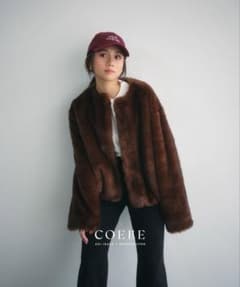 【美品】searoomlynn × 伊原葵さん　Eco fur ノーカラーコート m51136674900_1.jpg?1733581403