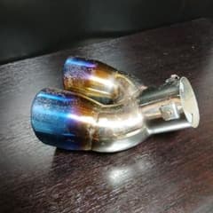 デュアル出し マフラーカッター チタン焼き色風のサムネイル