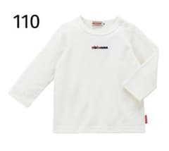 【新品】ミキハウス　ロゴ長袖Tシャツ　白のサムネイル