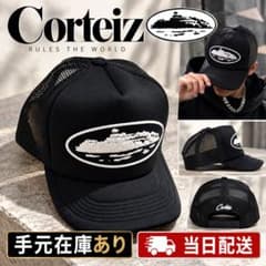 今週限定価格CORTEIZ キャップ　帽子　ブラック×ホワイトロゴ