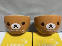 리락쿠마 그릇 2개 세트 이치 반 쿠지 5th 애니버서리 기념 글라스