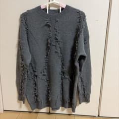 ダメージ加工 ニット セーター グレーのサムネイル