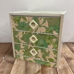 B-1 レトロポップ 花柄ミニチェスト 3段 引き出し 収納棚 小物入れ