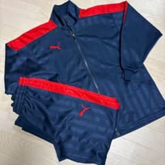PUMA プーマ メンズ パーカー セットアップ【Ｌ】ネイビー/レッド※早期発送 PUMA プーマ ジャージ 上下セット ネイビー レッド SS 送料無料 - メルカリ
