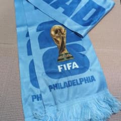 FIFA ワールドカップ 応援マフラー FIFAワールドカップ2026 応援薄手のマフラー 水色 - メルカリ