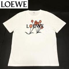 美品 LOEWE ロエベ ロゴ刺繍 Tシャツ 22SS ホワイト フラワー M