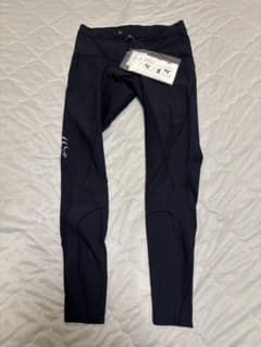 未使用 C3fit ブラック エレメントロングタイツ ロゴ入り 前開き