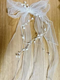 ウェディング☆ヘアアクセ☆チュールリボンのサムネイル