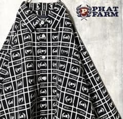 【激渋】phatfarm ファットファーム  総柄シャツ  長袖  XL  黒のサムネイル