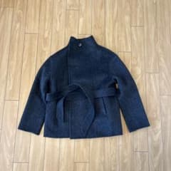 OHOTORO Ecru Half Coat チャコール ベルト付きジャケット - メルカリ
