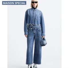 ZARA×MAISON SPECIAL クロップド丈 デニムシャツダメージ加工 新品☆ MAISON SPECIAL ZARA 別注 クロップド デニムシャツ - メルカリ