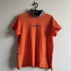 ケイ様専用】ダンスウィズドラゴン 半袖ハイネック オレンジx黒ネック