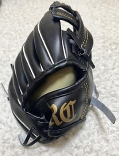 美品！軟式野球グローブ 黒 ストライプデザイン 9インチ | Mercari