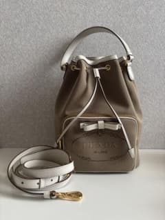 PRADA キャンバス 巾着 ショルダーバッグ