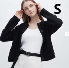 UNIQLO　ニットショートジャケット　Ｓ　リブ　編み　カーディガン　完売のサムネイル