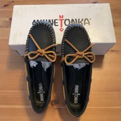 MINNETONKA ミネトンカBOAT MOC-ボート モック黒のサムネイル