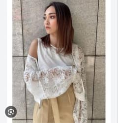 DURAS レースジップアップトップス