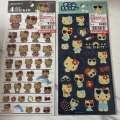 HELLO KITTY ステッカー2枚セット 4サイズ・デニムのサムネイル