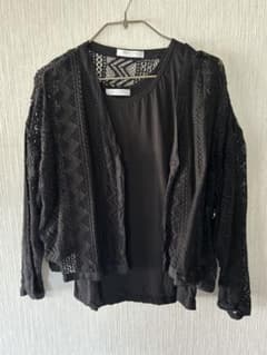 chocol raffine robe レースカーディガン ブラックのサムネイル