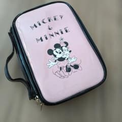 ミラー付き Disney Mickey & Minnie ポーチ ピンクのサムネイル