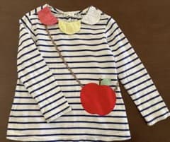 Baby Cheer 長袖カットソー ボーダー りんごモチーフ　110のサムネイル