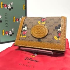227箱付✨ほぼ新品✨グッチ×ディズニー ミッキー 二つ折り財布 GG
