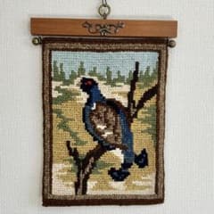 カッチアンティーク刺繍のタペストリー壁掛け☆ヴィンテージ刺繍 北欧 ヴィンテージ ツヴィスト刺繍 タペストリー 壁掛け スウェーデン