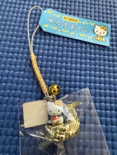 ハローキティ根付けストラップ　名古屋限定金のシャチホコのサムネイル