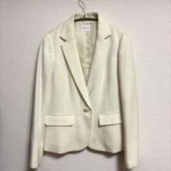 ELLE アイボリー ツイードジャケット レディースのサムネイル