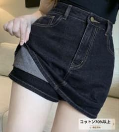 ダークデニム 2way スカートショートパンツのサムネイル