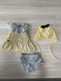 ベビー水着 女の子 パイナップル柄 3点セットのサムネイル