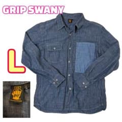 GRIP SWANY シャツ L シャンブレー 切替デザイン