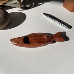 木　魚　トレイ　ミニ　小物入れ　ヴィンテージ　雑貨のサムネイル