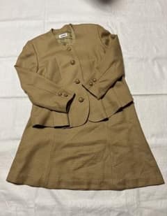 ALBION セットアップ 千鳥格子 昭和レトロ ヴィンテージ　カラシ色のサムネイル